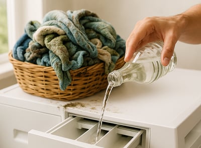 הכניסו את המגבות למכונה עם כוס חומץ