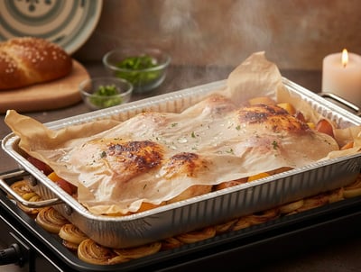 הנייר הרטוב יוצר מעין "סאונה" בתוך התבנית