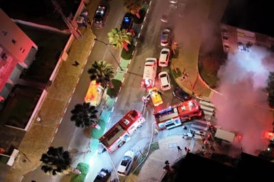 זירת השריפה בנתניה