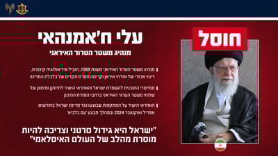 הודעת צה"ל על חיסול חמינאי