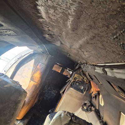 המטוס שנשרף