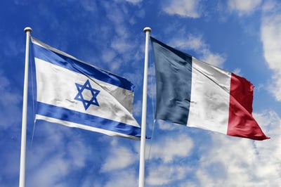 דגלי צרפת וישראל