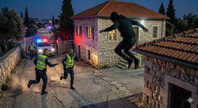 נתפס 'על חם' בתוך הבית - וקפץ מהגג כדי לברוח. זה לא הצליח לו