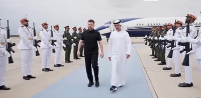 זלנסקי במהלך ביקורו במדינות המפרץ