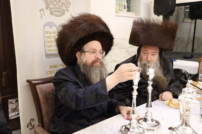 אבד''ק צאנז טשאקאווא בסעודת הילולא