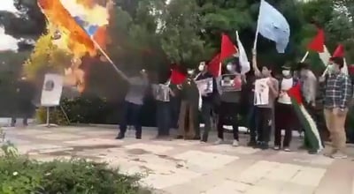 נקמה שמיימית: מפגין איראני שרף והניף דגל ישראל - זה לא נגמר טוב 