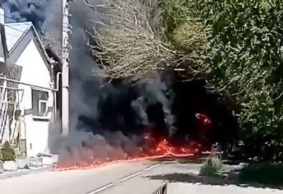 נפט בוער זורם ברחובות: תיעוד מרוסיה מציג מחזה מפחיד 