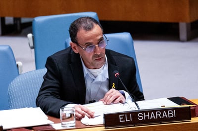אלי שרעבי, נואם במטה האו"ם בניו יורק