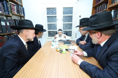 חברי הכנסת של דגל התורה אצל הגר"ד לנדו
