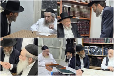 יו"ר 'דגל התורה' ח"כ משה גפני אצל חלק מחברי המועצת, השבוע