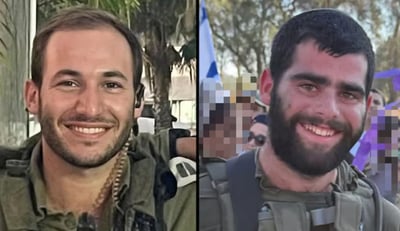 משמאל סרן שחר גמלא, מימין סמל אהד יערי