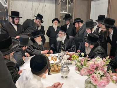 האדמו"ר מויז'ניץ מונסי בביקור אצל האדמו"ר מהארנסטייפל