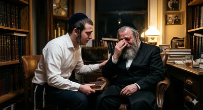 בחור ישיבה עם אביו | אילוסטרציה