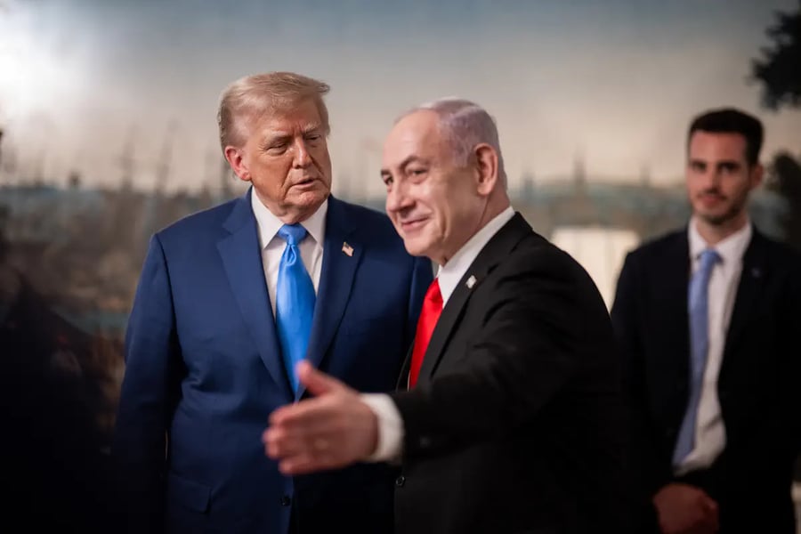 נתניהו וטראמפ בביקורו המדיני של נתניהו בארה"ב