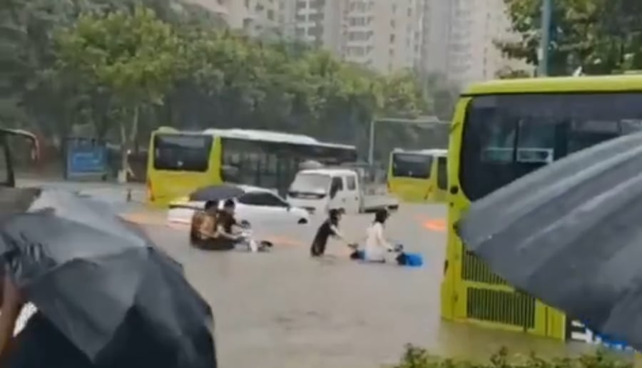 סין בכוננות ספיגה: שליש מכמות הגשם השנתית צפויה לרדת היום - תוך שש שעות