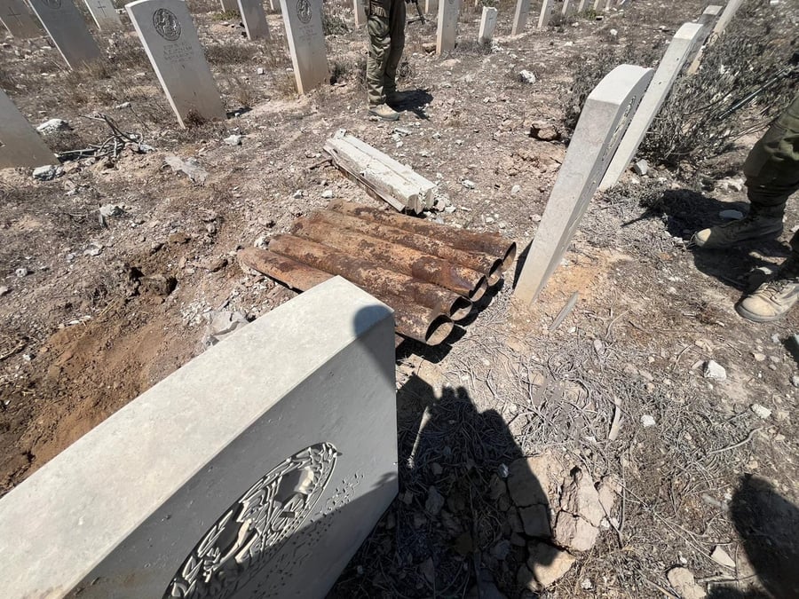 בין הקברים: קני שיגור אותרו בבית הקברות הנוצרי בדרג' תופאח | תיעוד