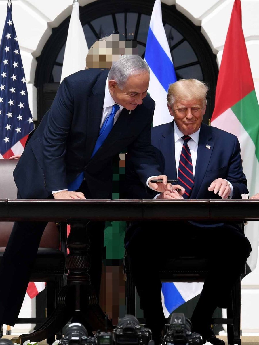טראמפ ונתניהו בטקס החתימה על הסכמי אברהם בבית הלבן, ספטמבר 2020