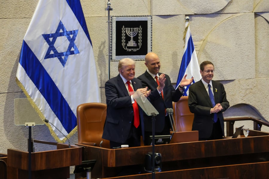 הנשיא טראמפ בביקורו בכנסת