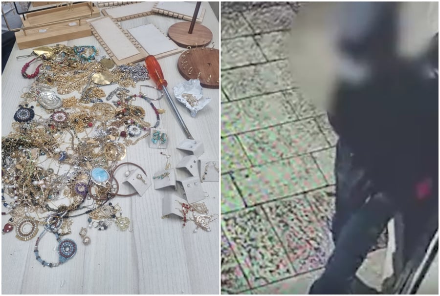מבוגר בן 65 פרץ ל'גלריות' בעיר צפת וגנב סחורה בשווי עצום | תיעוד