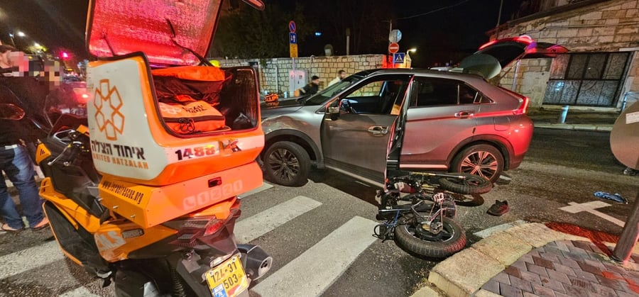 זירת תאונה עם אופניים חשמליים