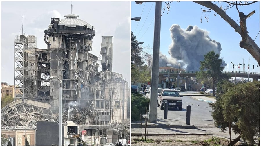 מכה אנושה לטילים והכטב"מים: תיעוד מההרס במפעל 'סאירן אופטיקה' באיראן