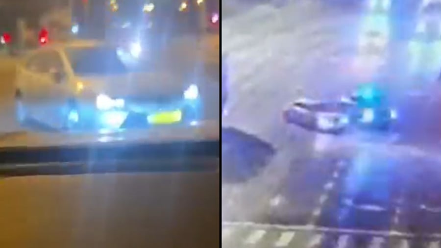 בירושלים: הנהג הקטין התנגש בניידת - כך זה הסתיים | צפו בתיעוד