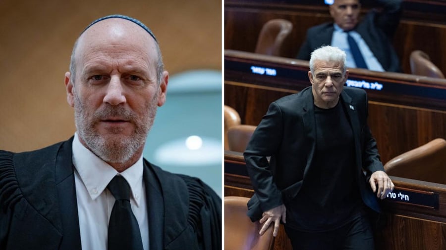 מימין: יאיר לפיד, משמאל: מבקר המדינה הנכנס עו"ד ראבילו
