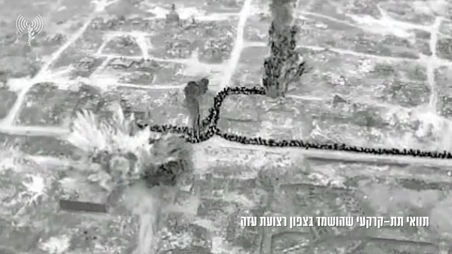 תיעוד מהשמדת התוואי התת-קרקעי בצפון רצועת עזה