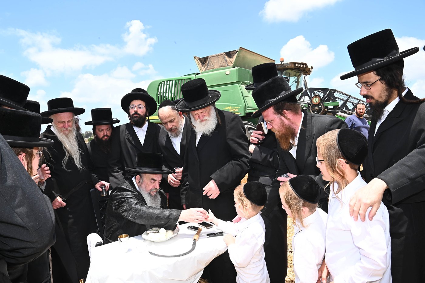 האדמו"ר מלעלוב בקצירת חיטים