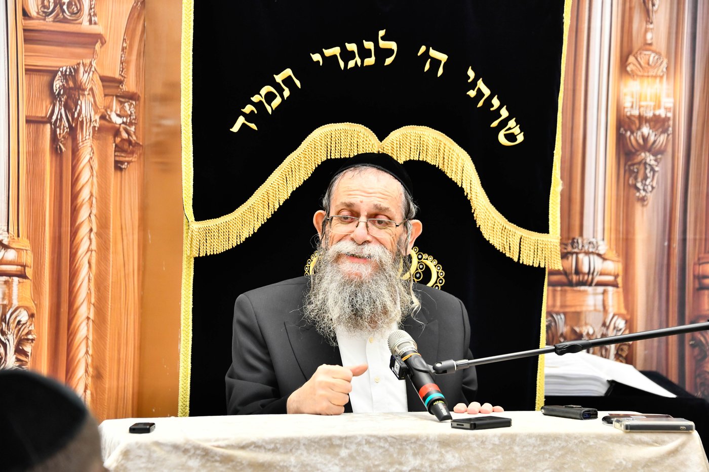 הגאון רבי ישראל בונים שרייבר בשיחה בבית השם