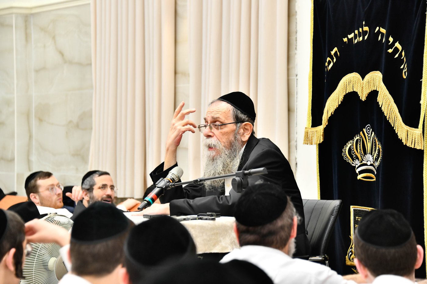 הגאון רבי ישראל בונים שרייבר בשיחה בבית השם