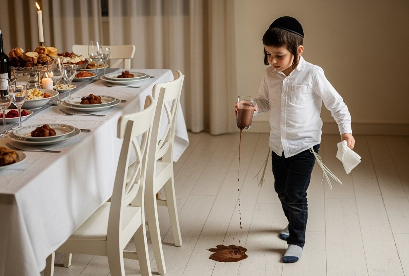 כשאתם מסיימים לנגב את הרצפה – מישהו שופך שוקו