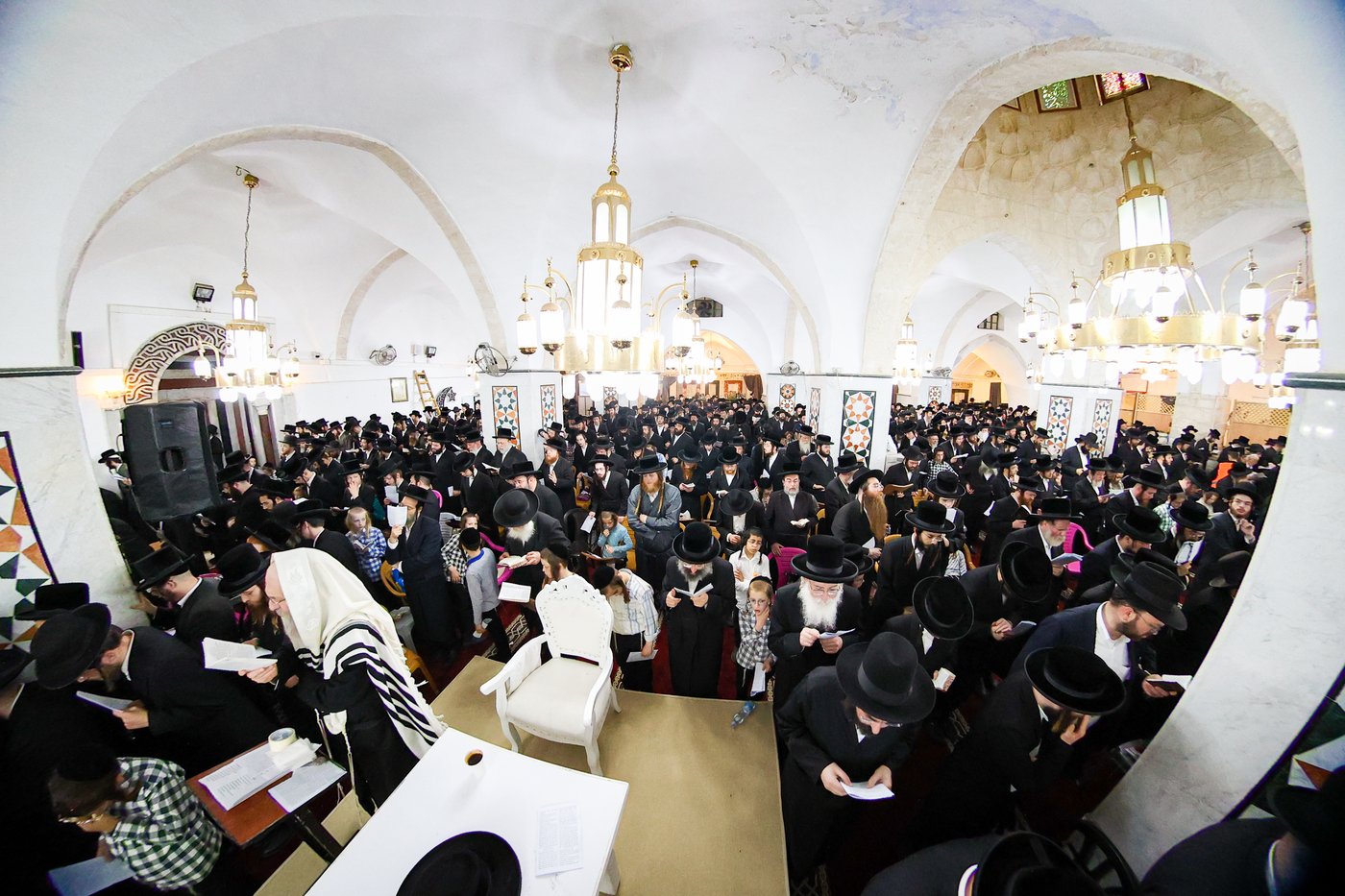 הרה"צ רבי אלימלך בידרמן בתפילה במערת המכפלה