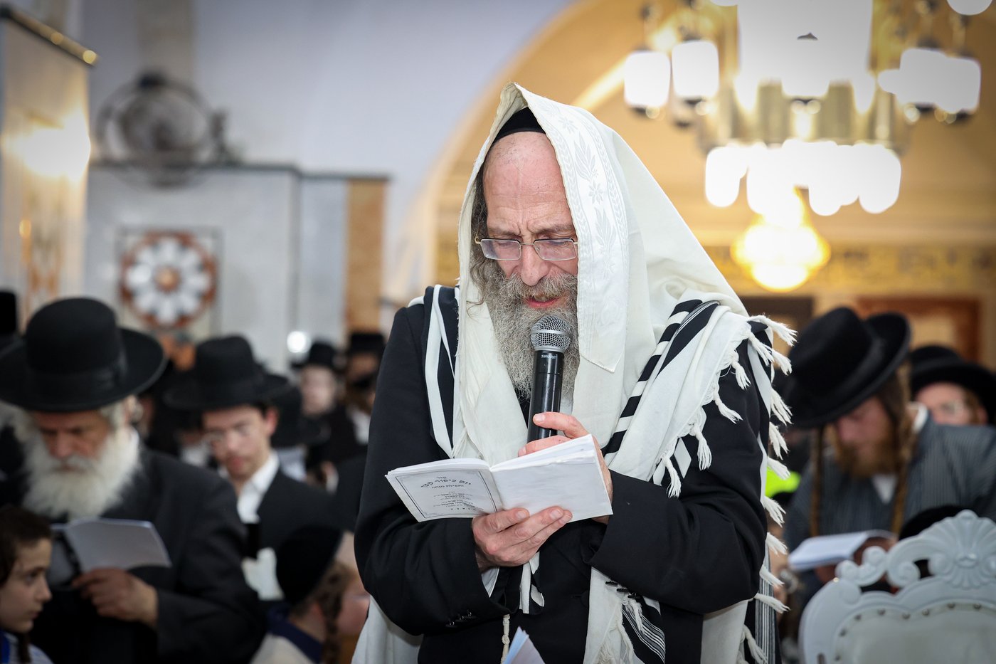 הרה"צ רבי אלימלך בידרמן בתפילה במערת המכפלה