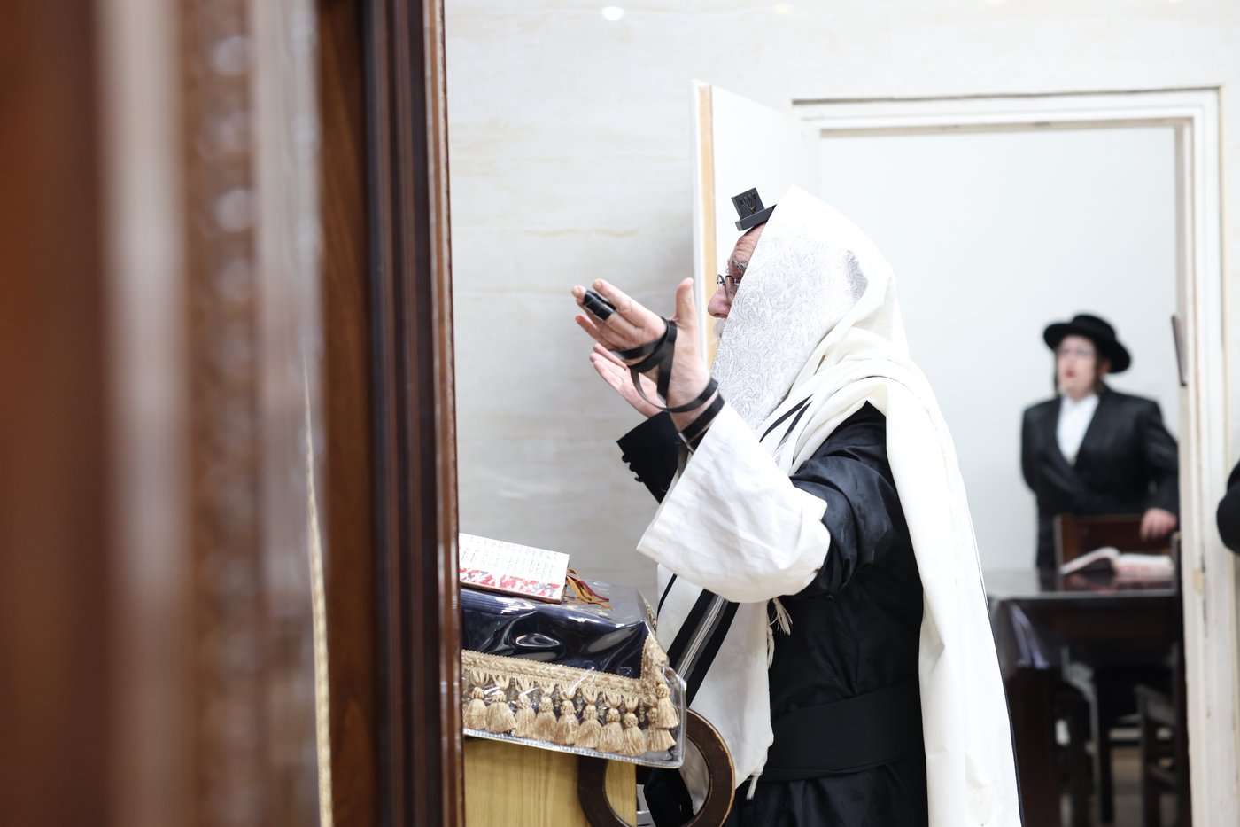 האדמו"ר מצאנז בתפילת הלל