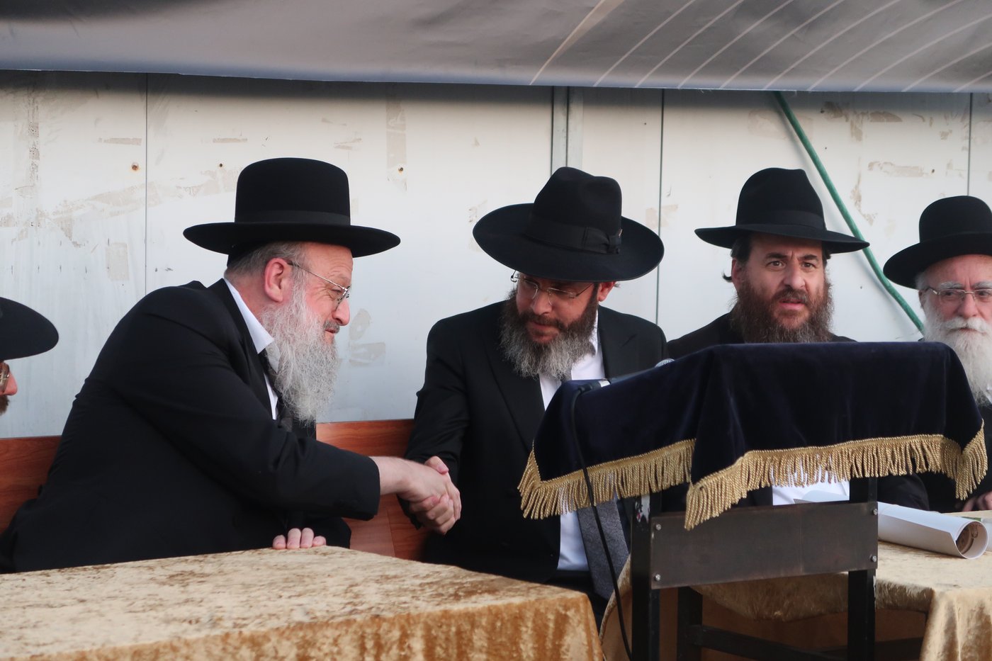 מעמד הנחת אבן הפינה לישיבת 'בית אשר' במודיעין עילית
