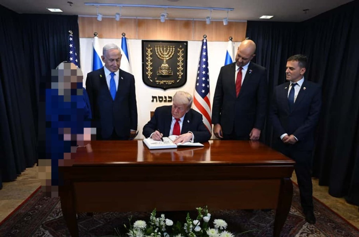 הנשיא טראמפ בביקורו בכנסת