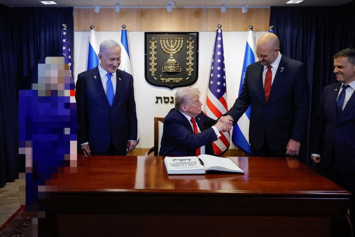 הנשיא טראמפ בביקורו בכנסת