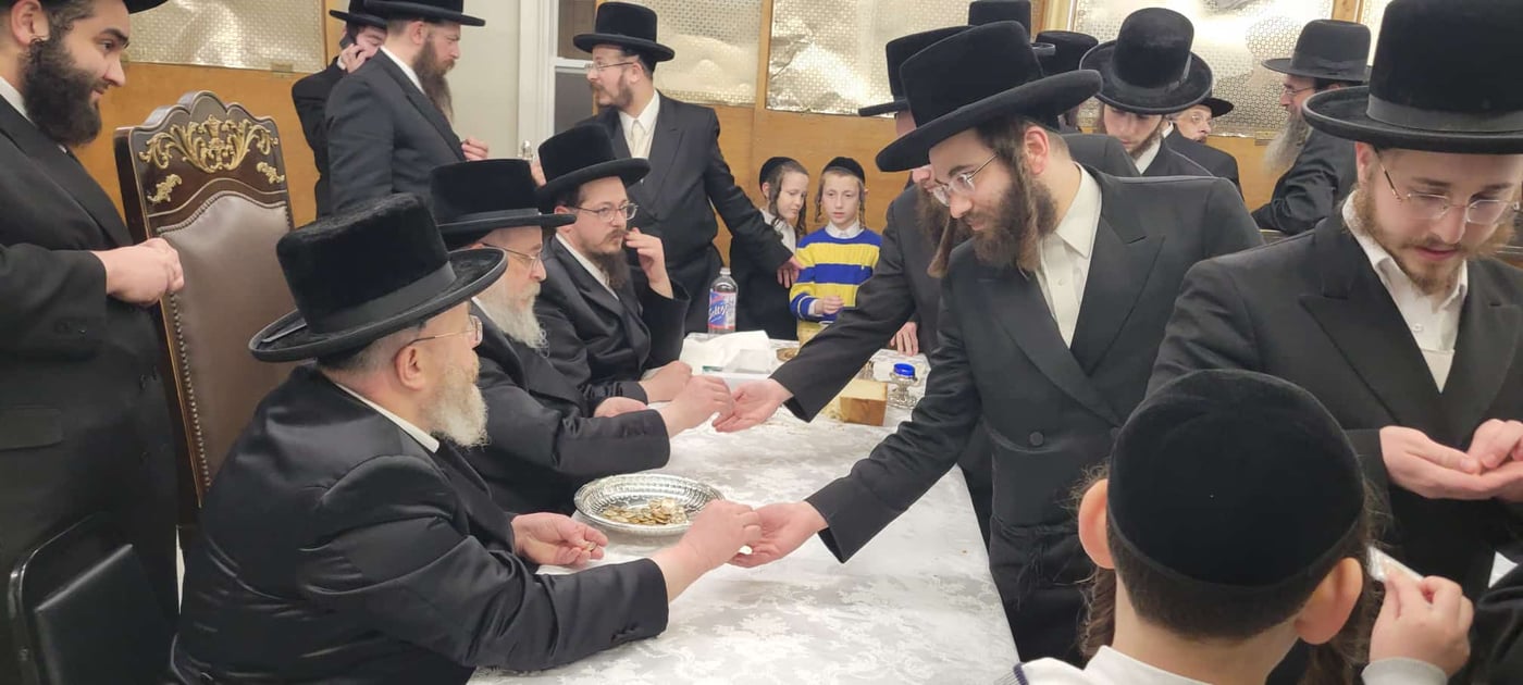 האדמו"ר מסקווירא מב"פ בסעודת עניים