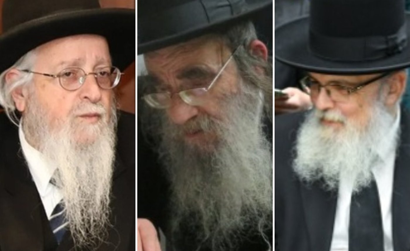 בכירי רבני העיר בית שמש | מימין: הרב גולדשטיין (הליטאי), הרב קופשיץ (החסידי) והרב זעפרני (הספרדי) חתמו על המכתב