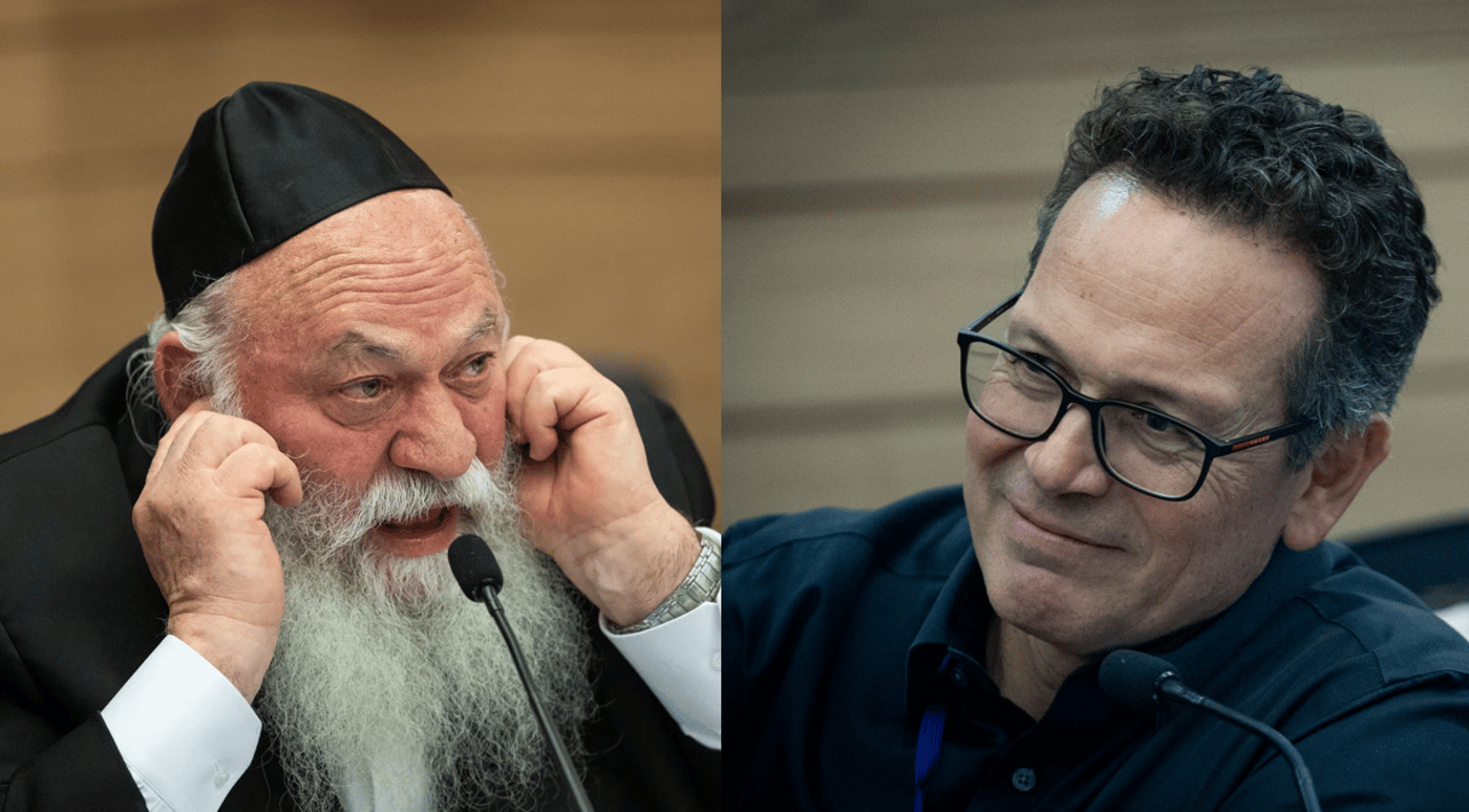 ניסן בן חמו (מימין) ויו"ר יהדות התורה גולדקנופף