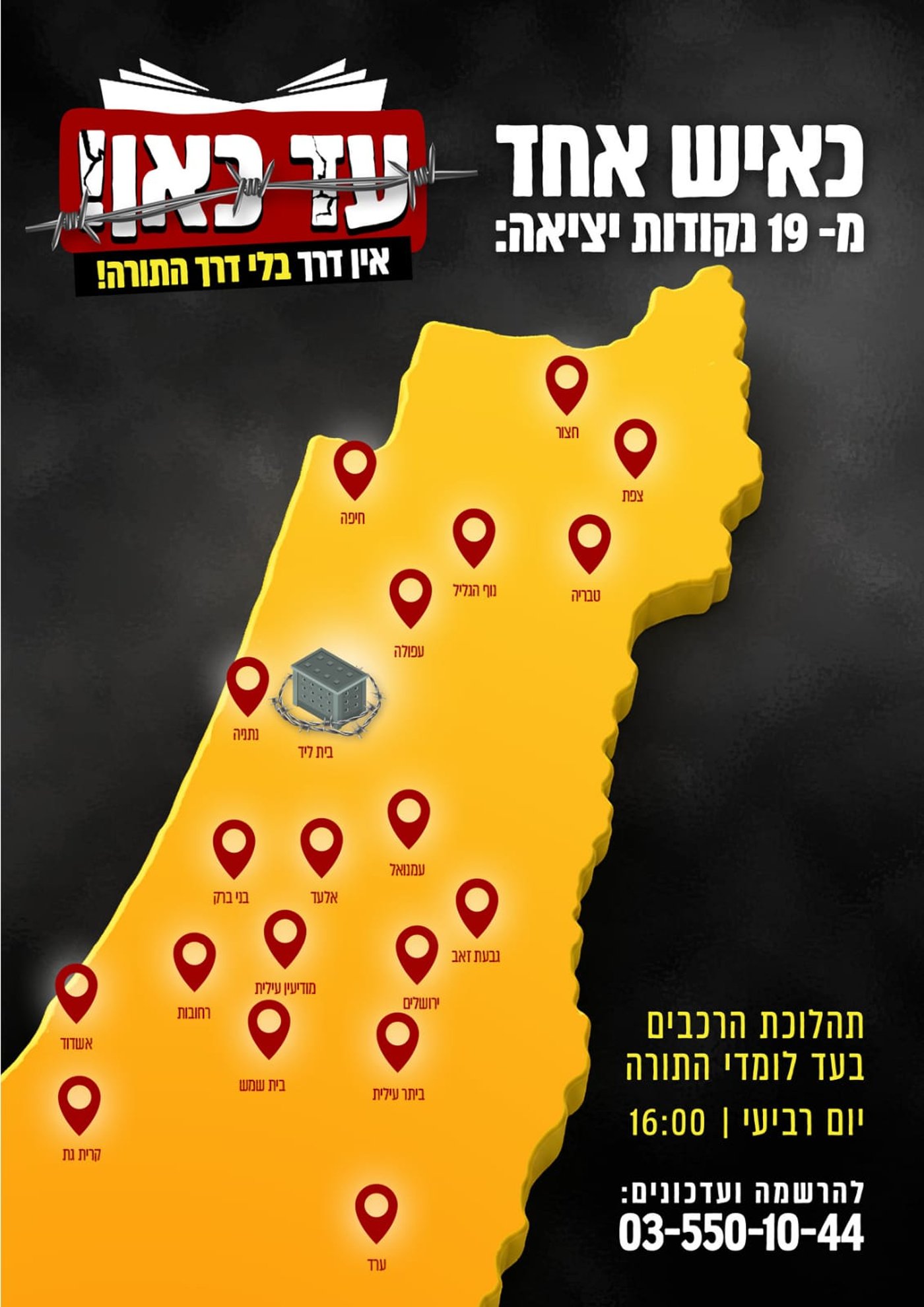 מפת המערכה: שיירות ההמונים מחר מ-19 נקודות בכל רחבי הארץ