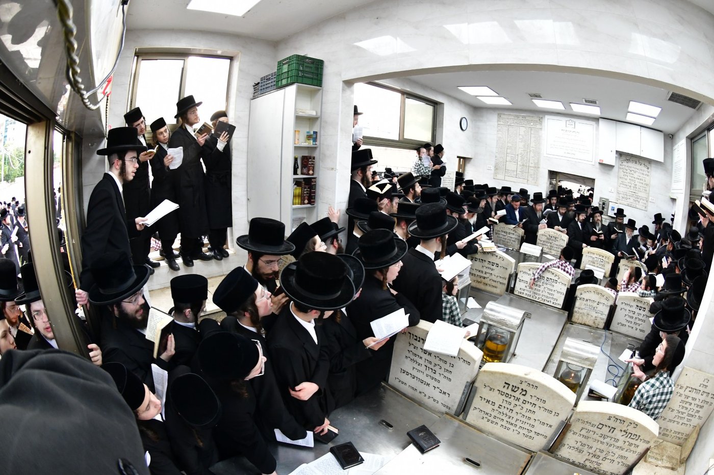 האדמו"ר מסערט ויזניץ בתפילה על ציון אביו זצ"ל