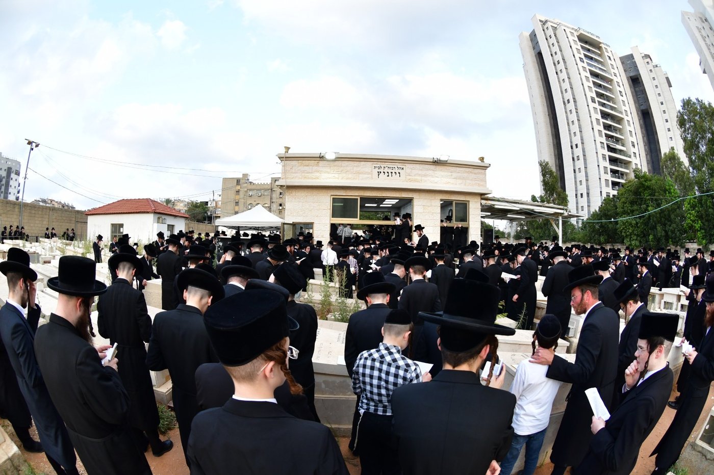 האדמו"ר מסערט ויזניץ בתפילה על ציון אביו זצ"ל
