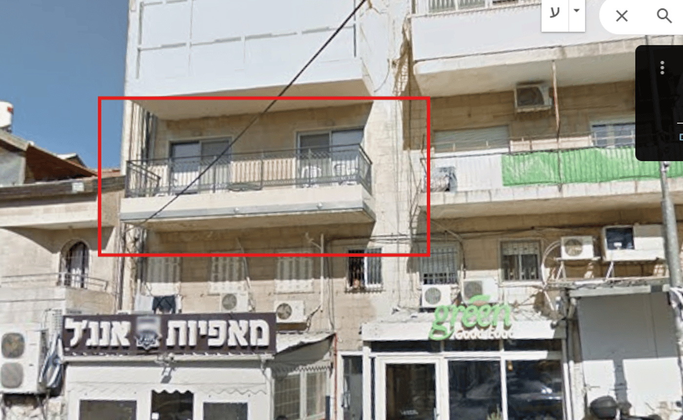 המרפסת שקרסה, כך היא נראתה בכסלו תשע"ט