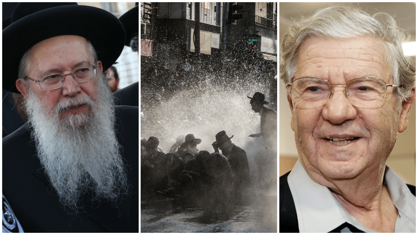 נשיא העליו בדימוס ברק | מפגינים | כ"ק הרבי מסלונים שליט"א