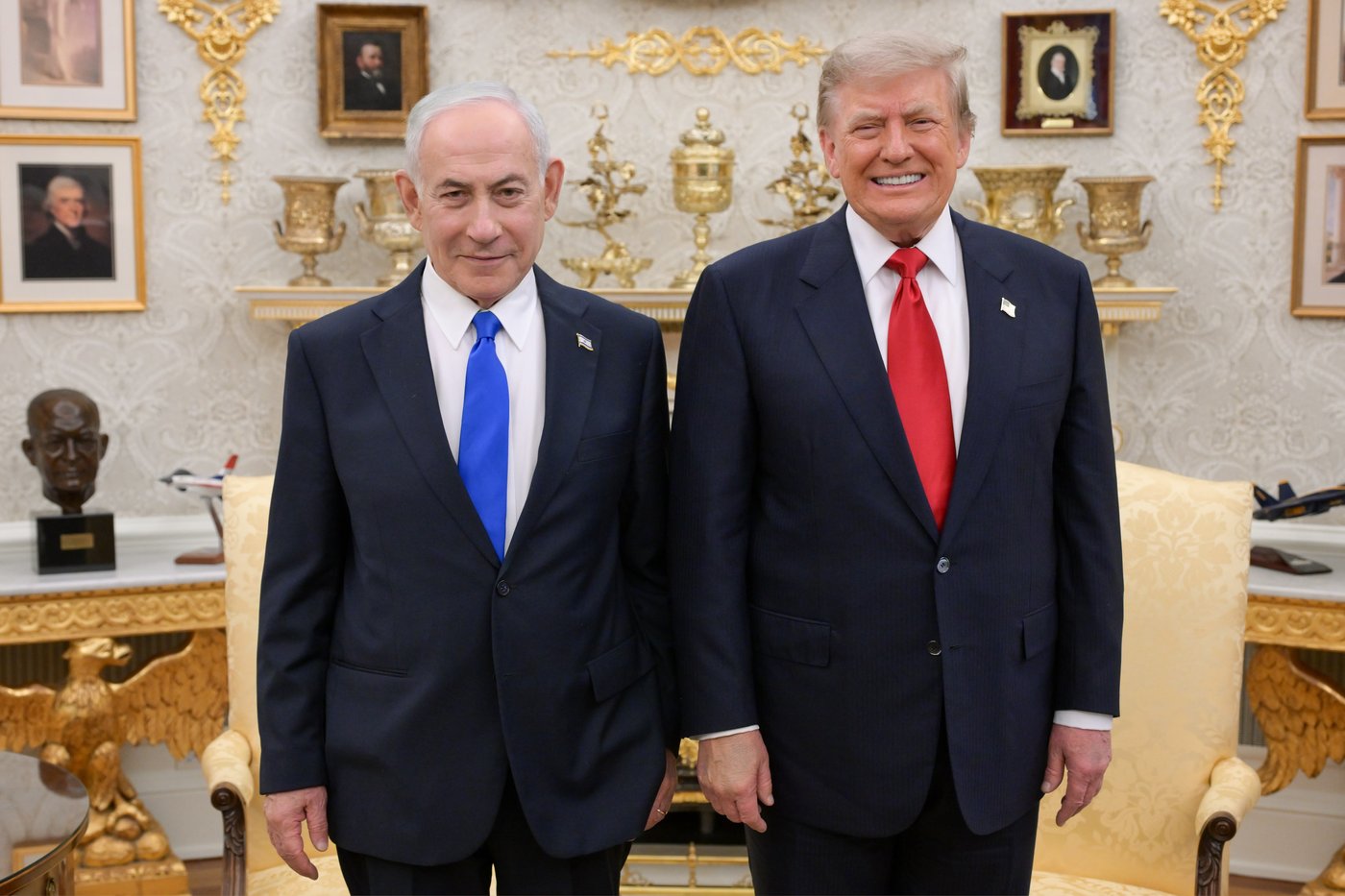גלריה: כך נראים נתניהו וטראמפ בחדר הסגלגל - הפגישה הדרמטית החלה