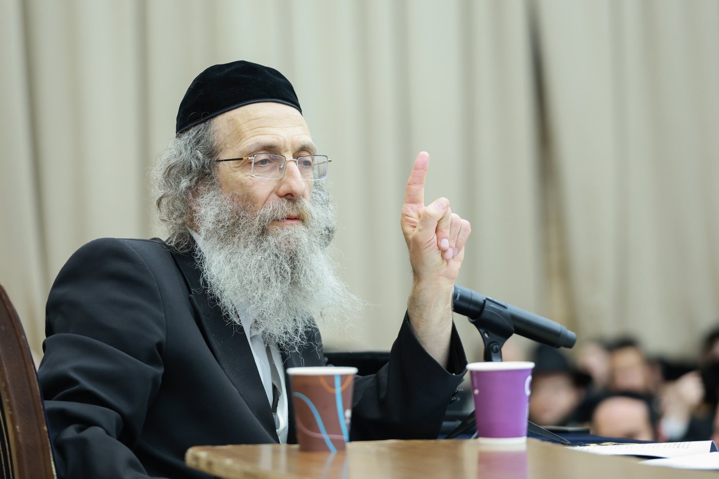 הרה"צ רבי אלימלך בידרמן בהתוועדות ליל שישי בחיפה
