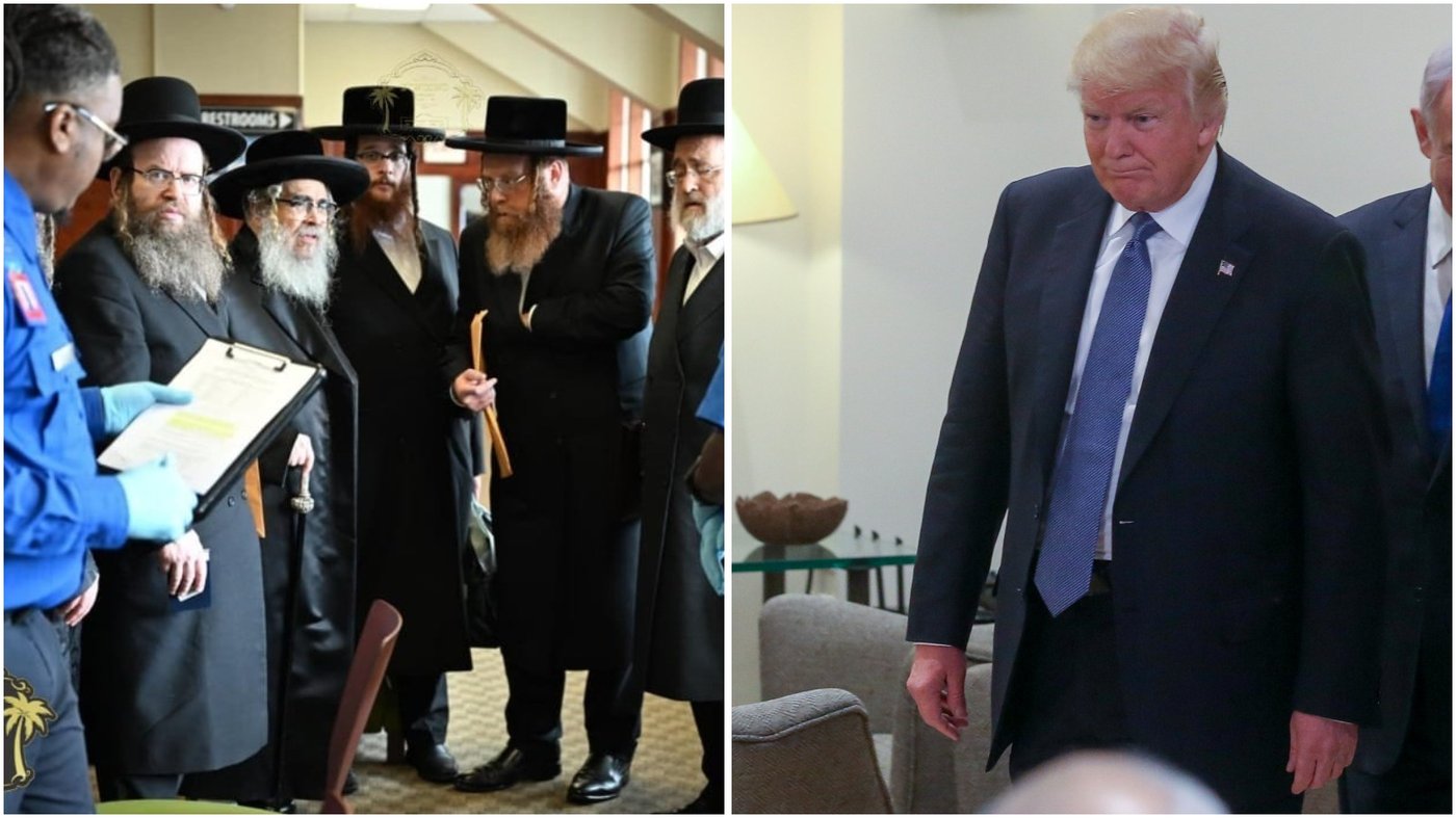 מימין: טראמפ, משמאל: האדמו"ר מסאטמר בדרך לבית הלבן