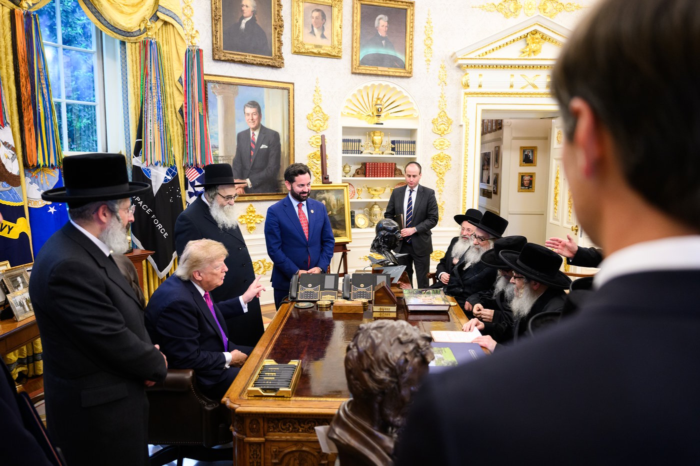 האדמו"רים במפגש עם הנשיא טראמפ